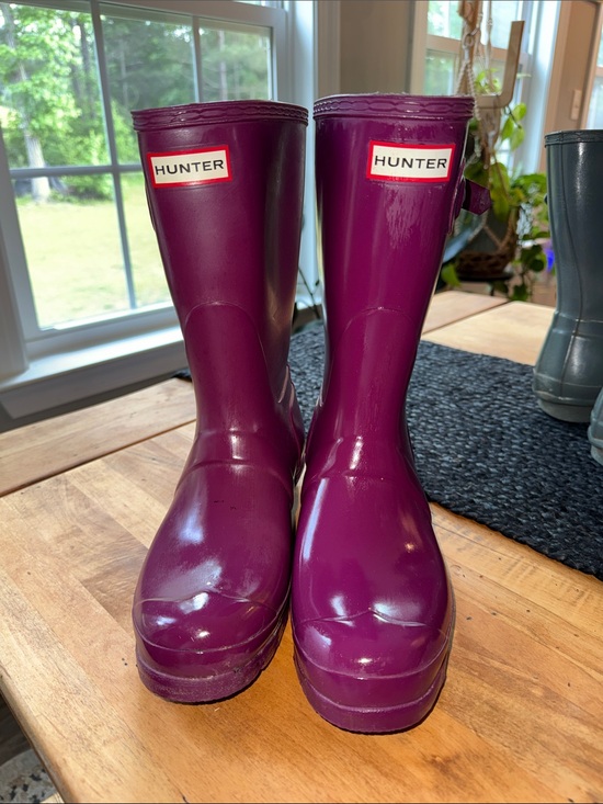 Hunter Shoes - Hunter Glossy Plum Mid-Calf Rain Boots